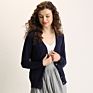 Women Autumn/ Knit Cardigan with Button Solid Color V-Neck Slim Ladies Wool Designer Outer Sweater