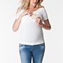 Women Breastfeeding T-Shirt Solid Color Super Soft Material Nursing Tees Maternity Tops