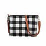 Women Canvas Buffalo Plaid Crossbody Shoulder Bag Wristlet Phone Clutch Bag