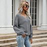 Women Casual Knitted Cardigan Sweater Solid Basic Fall Pullovers Long Sleeve V Neck Sweater