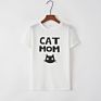 Women Cat Mom Print T Shirt T Shirt Soft and Comfort Plain T Shirts