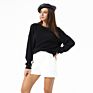 Women Color Block French Terry Polyester Crewneck Fall Clothing Sweater Shirt Pullover Sweatshirt for Women