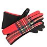 Women Gloves Touch Screen Thick Warm Adult Hand Outdoor Mittens Plaid Gloves