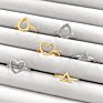 Women Gold Plated Rings Heart Triangle Pear Shape Rings Silver Ring