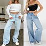 Women Jeans Ropa De Mujer High-Waisted Loose Wide-Leg Women's Jeans Floor-Sweeping Stretchy Jeans for Women