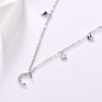 Women Jewelry Necklaces 925 Sterling Silver Moon&Star Moon and Star Necklace