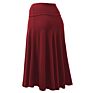 Women Ladies Plain Midi High Waist Casual Knee Length Swing Flared Skirt Dress