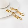 Women Long Chain Drop Opening Earrings 18K Gold Plated