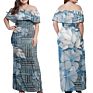 Women Maxi Dress Polynesian Hibiscus African Tribal Grey Pattern Dress Maxi Women Size plus Dress Night Women Wear