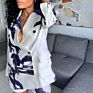 Women Office Clothing Women Long Sleeve White Print Casual Blazer Office Business Casual Women