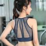 Women Padded Tank Top Bra Dry Fast High Impact Gymnastic Sweat Yoga Seamless Mesh Pattern Sports Bra