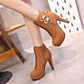 Women plus Size Autumn Ankle Boots Belt Buckle