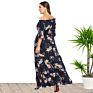 Women plus Size Dresses off Shoulder Flower Print Maxi Dresses