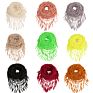 Women Solid Colour Warm Knit Loop Scarf with Fringe Tassel Infinity Scarf Cashmere Circle Collar