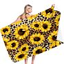 Women Square Microfiber Multicolor Pattern Animal Leopard Print Beach Towels Sunflowers Serape Colorful Pool Towel