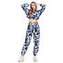 Women's 2 Piece Tie Dye Sweatsuit Outfits Lounge Pajamas Set Long Sleeve Jogger Loungewear Set