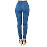 Women's Casual High Waist Stretch Skinny Jeans Side Stripe Denim Pants