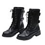 Womens Combat Military Boots Lace up Buckle Boot Shoes