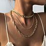 Womens Cuban Link Chain Necklaces Thick Gold Necklace Stainless Steel Chain Chokers Chunky Chain Choker