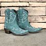 Womens Fatbaby Cowboy Boots Slip-On Leather round Toe Low-Heeled Shoes Cowboy Knight Boots
