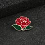 Women's Feminist Motivational Female Pin Red Rose Flower Girl Power Enamel Lapel Pin