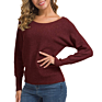 Women's off Shoulder Sweater Long Sleeve Loose Pullover Knit Jumper