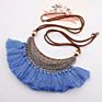 Women's Tassel Necklace Drop Shipping Jewelry Retro Bohemian Crescent Pendant Necklace