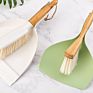 Wooden Broom Natural Sweep Floor Cleaning Dustpan Mini Table Bamboo Wooden Dustpan and Brush Set