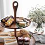 Wooden Cake Stand Oak Two-Story Wedding Decoration Birthday Buffet Cake Dessert Display Stand