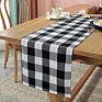 Woven Home Christmas Table Runner Black and White Checked Cotton Checked Cotton Table Runner