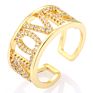 Yiwu Enamel Ice Out Diamond Square Love Moon Rings Gold Rings for Women Lovers Mom