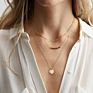 Yiwu Female Jewelry 14K Gold 316L Stainless Steel Crystal Beads Pendant Dainty Thin Chain Necklace