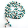Yoga Jewelry Long Knotted Tibetan Buddhism Necklace 108Pc Turquoise Bone Skull Heads Prayer Bead Mala Necklace