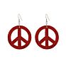 Yuluch Design Earrings Jewelry Peace Sign Glitter Women Hollow Out Wood Earrings Wooden Earrings for Gifts
