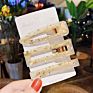 Y&Y 3Pcs/Pack Frosted Gold Foil Glitter Geometry Series Acrylic Acetate Hair Pins Set Clips Accessories