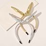 Ziming Metallic Metal Effect Pu Leather Big Size Rabbit Butterfly Shape Headbands for Women and Girls