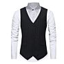 Ztm10 Men Office Wear Striped Slim Fit V Collar Vests Designs