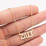 1980- Birth Year Number Stainless Steel Pendant Necklace for Women and Men