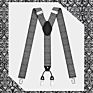 Brown Plaid Color Formal 6 Clips Braces Women Adjustable Polyester Suspenders