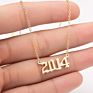 1980- Birth Year Number Stainless Steel Pendant Necklace for Women and Men