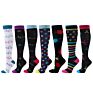 4 Pair Design High Running Travel Logo Nurse Nursing Socks Compression Set