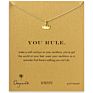 Most Popular Lucky Wishes Card Gold Plated Elephant/Dragonfly Pendant Jewelry Pendant Collarbone Chain Necklaces