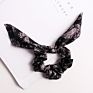 Qiyue Animal Snake Leopard Print Rabbit Ear Hair Scrunchies with Ties