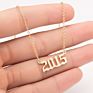 1980- Birth Year Number Stainless Steel Pendant Necklace for Women and Men