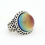 Antique Silver Plated Color Change Emotion Feeling Mood Oval Stone Ring