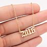 1980- Birth Year Number Stainless Steel Pendant Necklace for Women and Men