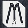 Brown Plaid Color Formal 6 Clips Braces Women Adjustable Polyester Suspenders