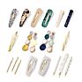 Fancy Womens Matte Acrylic Resin Acetate Pearl Barrette Hair Clips Marble Hair Accessories