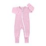 Newborn Cotton Print Long Sleeve Zipper Style Baby Kids Stripe Cheetah Leaf Print Autumn Zip up Bodysuits Sleeper Romper