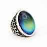 Antique Silver Plated Color Change Emotion Feeling Mood Oval Stone Ring